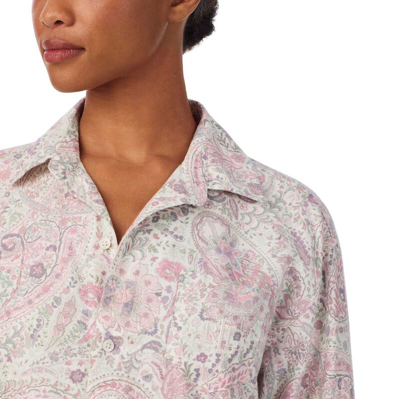 Lauren Ralph Lauren Cotton Brushed Twill L/S His Shirt Sleepshirt image number 2